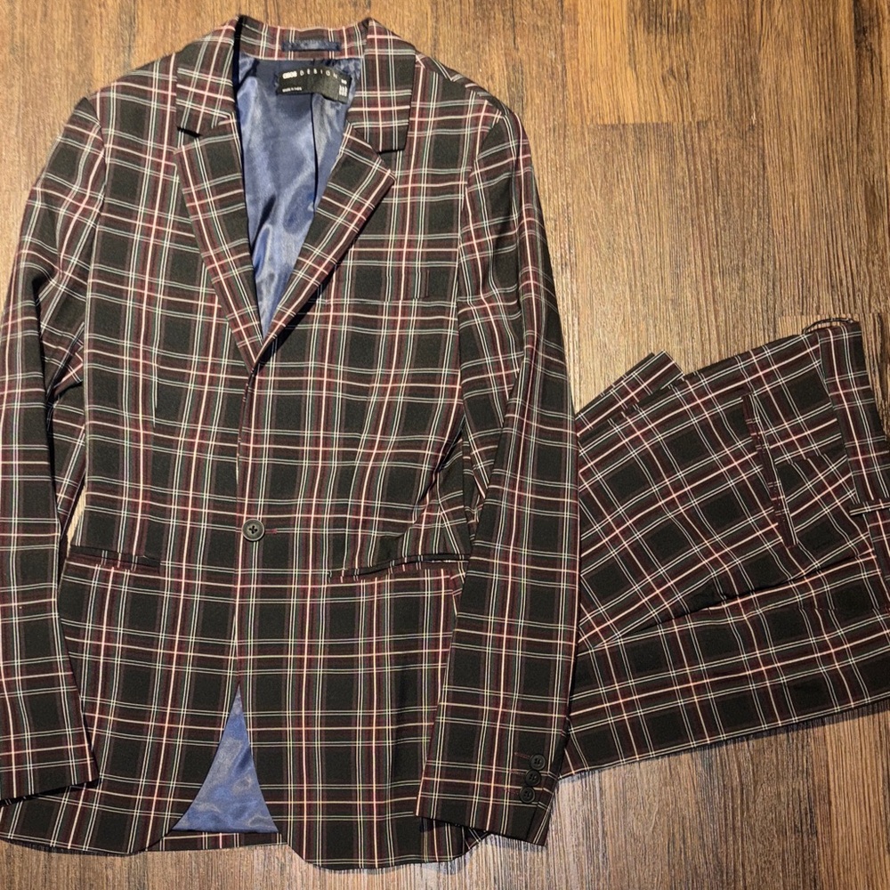ASOS Men's Plaid Blazer and Pants Set